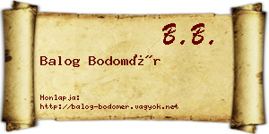 Balog Bodomér névjegykártya